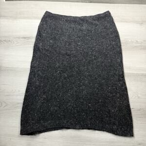 Raoul Silk Angora Knit Midi Skirt Size M Gray Luxury Designer Quiet Luxury